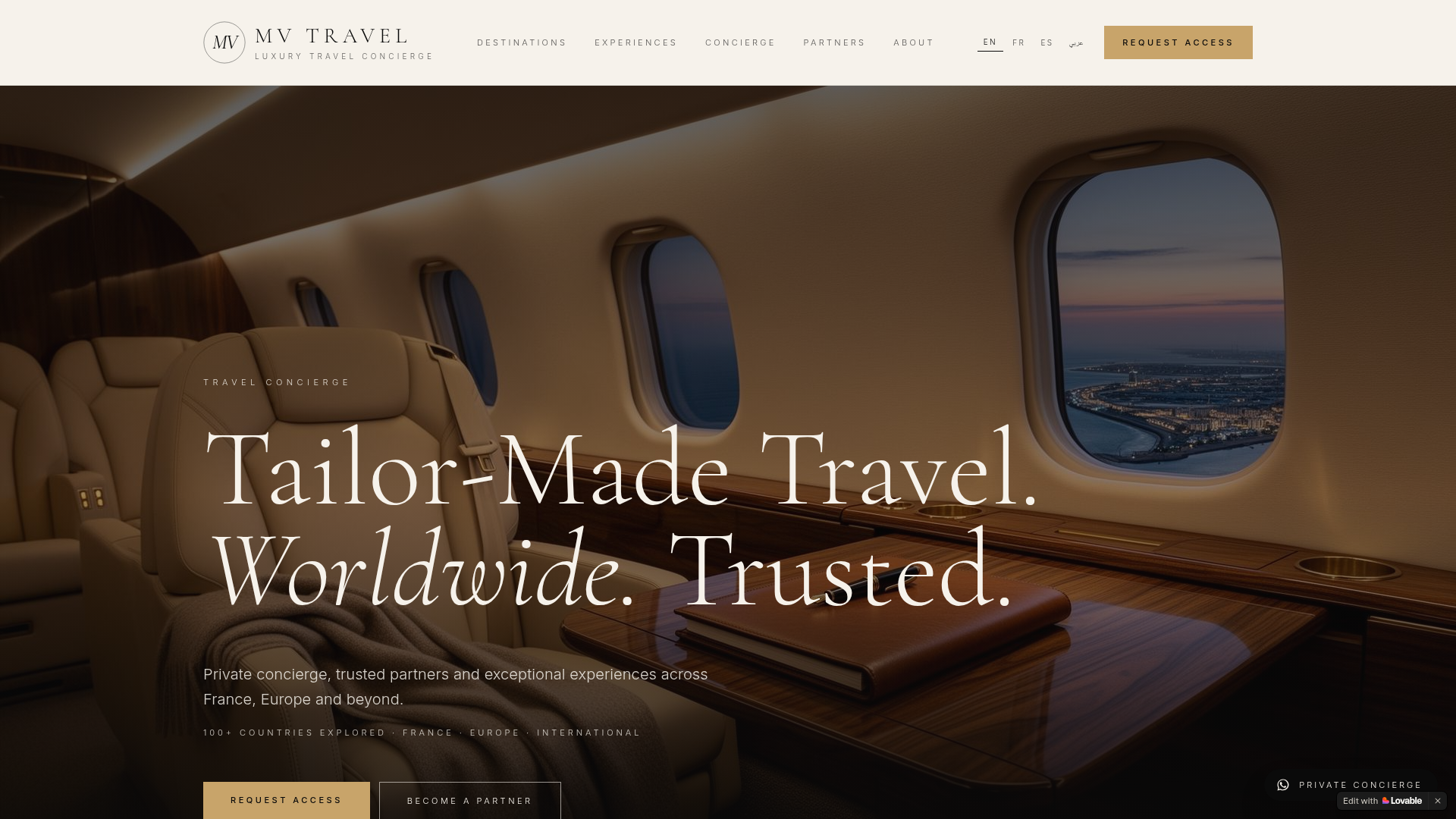 MV Travel — site web réalisé par MV Communication